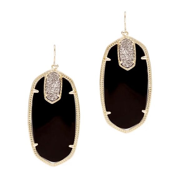 Rare Kendra Scott Darcy Black Onxy earrings - Picture 3 of 4